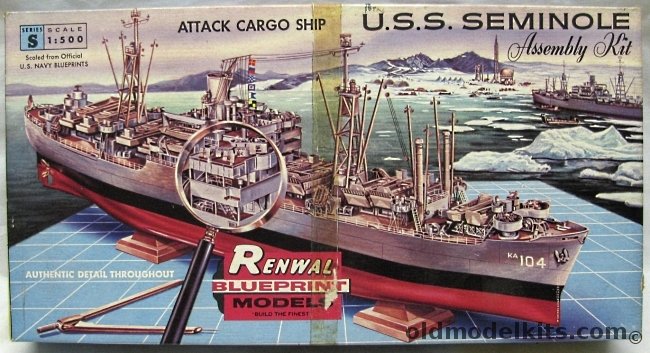 Renwal 1/500 Attack Cargo Ship USS Seminole, S604-149 plastic model kit